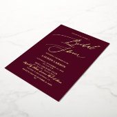 Invitation En Aluminium ArtsApp Luxe Calligraphie Bourgogne Or (Rotation)