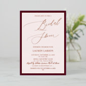 Invitation En Aluminium ArtsApp Luxe Calligraphie Bourgogne Rose Gold (Debout devant)