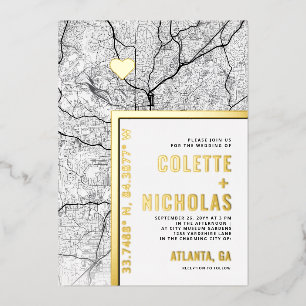 Invitation En Aluminium Atlanta Love Locator   Mariage sur le thème de la 