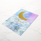 Invitation En Aluminium Au-Dessus Du Baby shower Lune (Rotation)