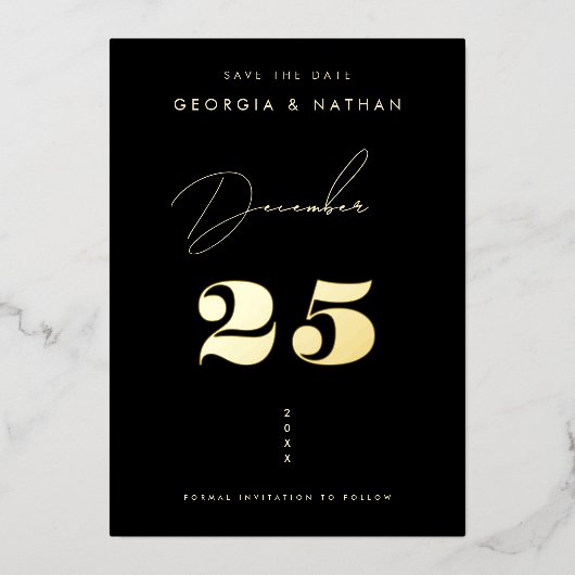 Invitation En Aluminium Auditeur Date Typographie Script Dark Faded Photo  (Recto)