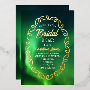 Invitation En Aluminium Aurora Borealis Lumière du Nord Mariage Fête