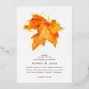 Invitation En Aluminium Automne automne Mariage d'amour