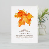 Invitation En Aluminium Automne automne Mariage d'amour (Debout devant)