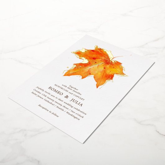Invitation En Aluminium Automne automne Mariage d'amour (Rotation)