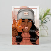 Invitation En Aluminium Automne Chic Africain-Américain - Automne (Debout devant)