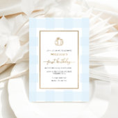 Invitation En Aluminium Automne Citrouille Bleu En vichy Anniversaire Foil