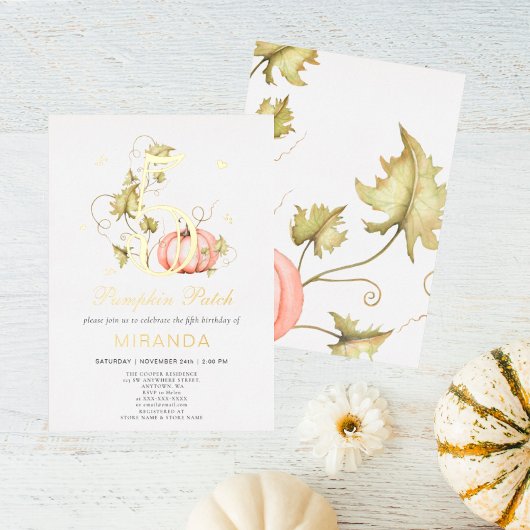Invitation En Aluminium Automne Citrouille Patch Anniversaire Automne 5e A
