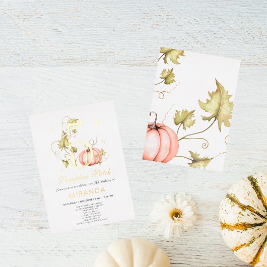 Invitation En Aluminium Automne Citrouille Patch Anniversaire Automne 5e A