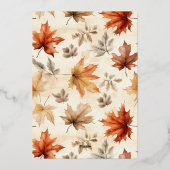 Invitation En Aluminium Automne Feuilles Arch Élégant Dîner Thanksgiving (Verso)