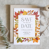 Invitation En Aluminium Automne Feuilles Cadre Automne QR Code Enregistrer