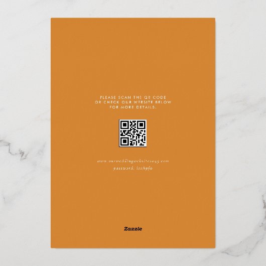 Invitation En Aluminium Automne Feuilles Cadre Automne QR Code Enregistrer (Verso)