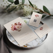 Invitation En Aluminium Automne Floral Teacup Automne Fête des mariées Thé