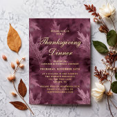 Invitation En Aluminium Automne Moderne quitte Thanksgiving Dinner Party G
