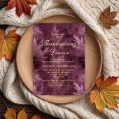 Invitation En Aluminium Automne Moderne quitte Thanksgiving Dinner Party G