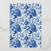 Invitation En Aluminium Azure Blooms Wedding (Verso)