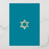 Invitation En Aluminium B’nai Mitzvah Turquoise Ombre Agate Bold Real Gold (Verso)