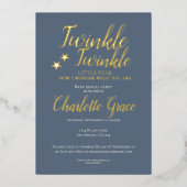 Invitation En Aluminium Baby Reveal Party Twinkle Twinkle Little Star (Recto)