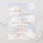 Invitation En Aluminium Baby shower à thème Cloud (Recto)
