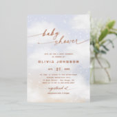 Invitation En Aluminium Baby shower à thème Cloud (Debout devant)