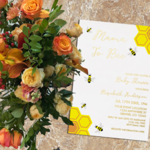 Invitation En Aluminium Baby Shower Abeille