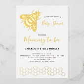 Invitation En Aluminium Baby Shower Abeille (Recto)