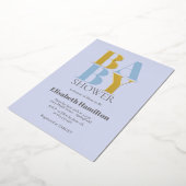 Invitation En Aluminium Baby shower bleu (Rotation)