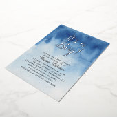 Invitation En Aluminium Baby shower bleu aquarelle. C'est un garçon en or (Rotation)