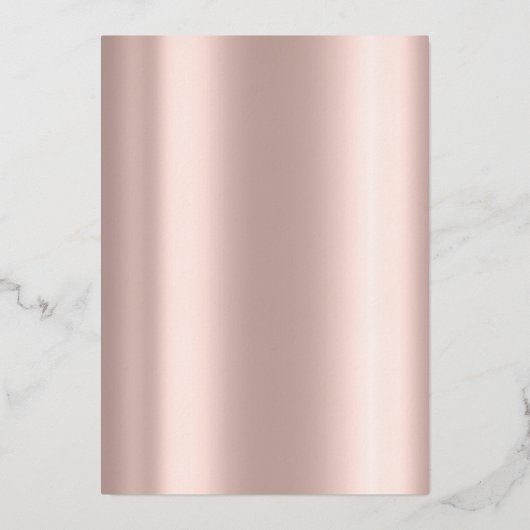 Invitation En Aluminium Baby shower - C'est une fille, Rose Gold Foil Invi (Verso)