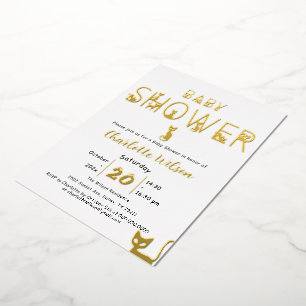 Invitation En Aluminium Baby Shower Couleur Pastel Chat Mignon