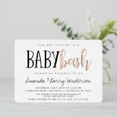 Invitation En Aluminium Baby shower Couples Bébé Bash (Debout devant)