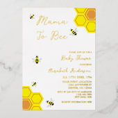 Invitation En Aluminium Baby shower d'abeilles (Recto)