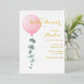 Invitation En Aluminium Baby shower d'aquarelle moderne (Debout devant)