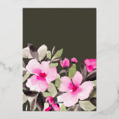 Invitation En Aluminium Baby shower d'aquarelle vert rose Boho (Verso)