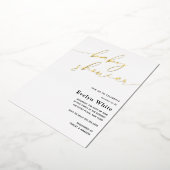 Invitation En Aluminium Baby shower de calligraphie moderne (Rotation)