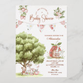 Invitation En Aluminium Baby shower de fraises (Recto)