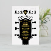 Invitation En Aluminium Baby shower de Guitare Rock et Roll (Debout devant)