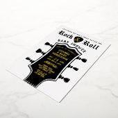 Invitation En Aluminium Baby shower de Guitare Rock et Roll (Rotation)