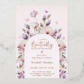 Invitation En Aluminium Baby shower de jardin papillon (Recto)