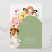 Invitation En Aluminium Baby shower des Buddies Barnyard (Recto)
