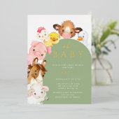Invitation En Aluminium Baby shower des Buddies Barnyard (Debout devant)