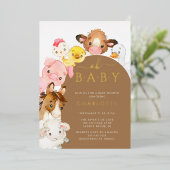 Invitation En Aluminium Baby shower des Buddies Barnyard (Debout devant)