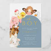 Invitation En Aluminium Baby shower des Buddies Barnyard (Recto)