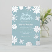Invitation En Aluminium Baby shower d'hiver (Debout devant)