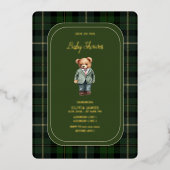 Invitation En Aluminium Baby shower d'ours en peluche de luxe (Recto)