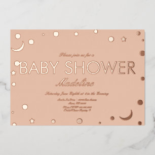 Invitation En Aluminium Baby Shower en Papier Aluminium Embossé Confiture 