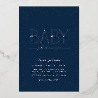 Baby shower étoile scintille bleu marine