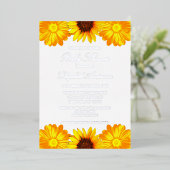Invitation En Aluminium Baby shower floral de tournesol d'automne (Debout devant)