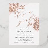 Invitation En Aluminium Baby shower floral Secret Garden (Recto)