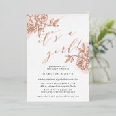 Invitation En Aluminium Baby shower floral Secret Garden (Debout devant)